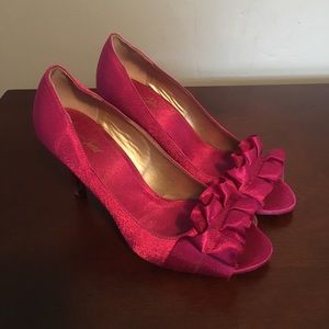 Fuchsia Peep Toe Heels Size 7.5